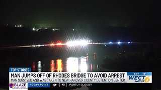 NHCSO Man jumps off of Thomas Rhodes Bridge to avoid arrest
