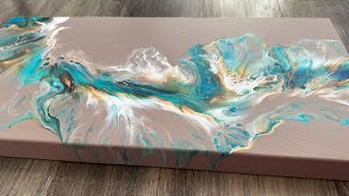 ACRYLIC POURING TUTORIAL ☀️ DUTCH POUR 🌊🐚 How I created this Abstract ART & the neutral base color