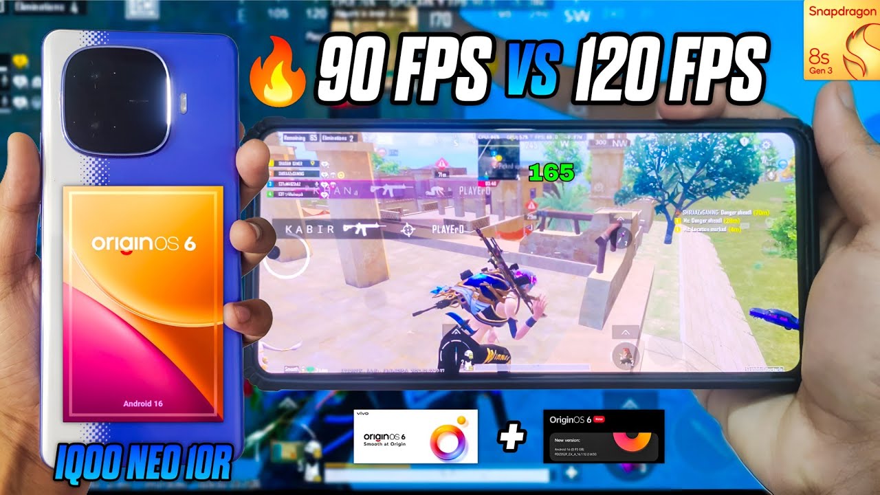 IQOO NEO 10R 90FPS VS 120FPS TEST 💀WITH FPS METER | LAGGING ISSUE HEATING ISSUE 🤔