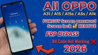 All Oppo A31/A15/A15S/A5S/A1K Screen Password Remove Without pc | Oppo A31/A15/A15s Pattern Unlock |