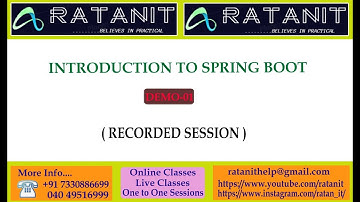 INTRODUCTION TO SPRINGBOOT BY REAL TIME EXPERT