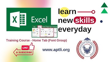 Topic 6 - Learn Microsoft Excel Home Tab Font Group in Hindi