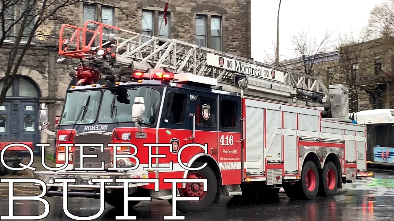 Montreal Fire Department Sim Spare Pumper 216 2080 And Ladder 416 Responding From Fire Station