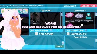 Trading goth sleeves in Royale high