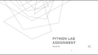 Python LAB Assignment