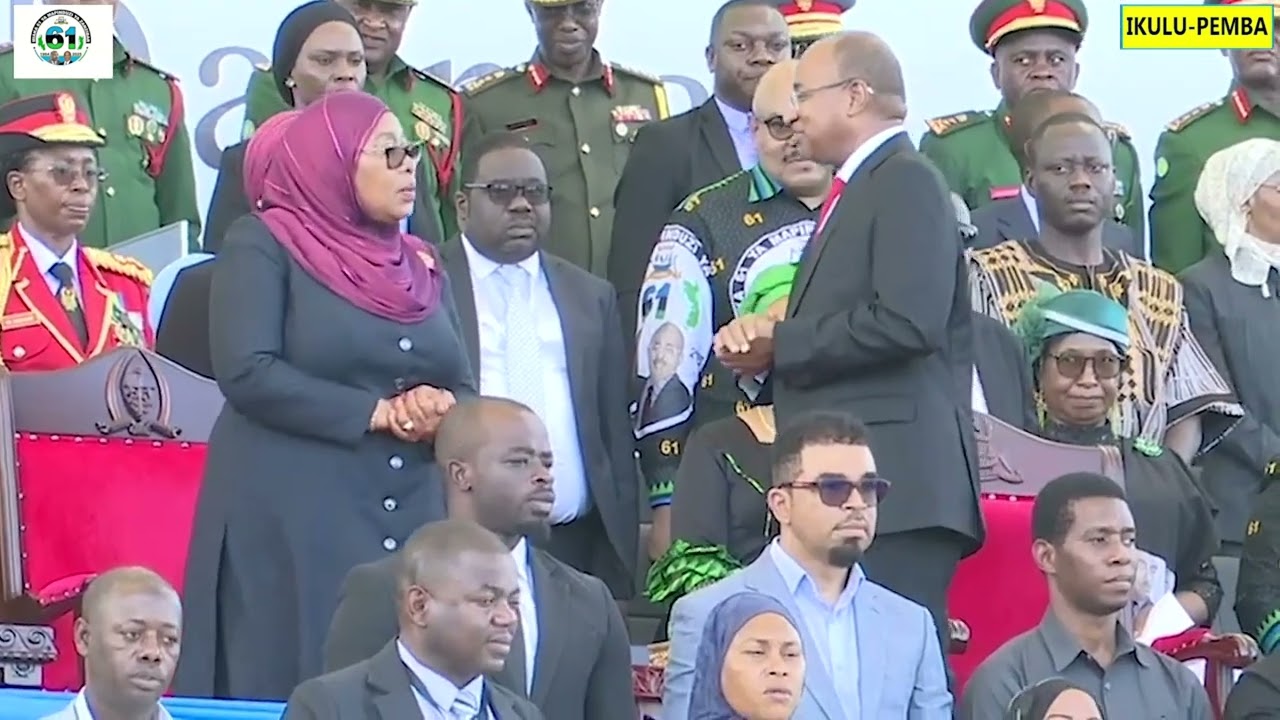 MAADHIMISHO YA SHEREHE YA MIAKA 61 YA MAPINDUZI ZANZIBAR KATIKA UWANJA WA GOMBAN