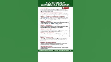 SQL Interview Questions and Answers