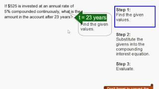 How to Solve a Continuously Compounding Interest Word Problem