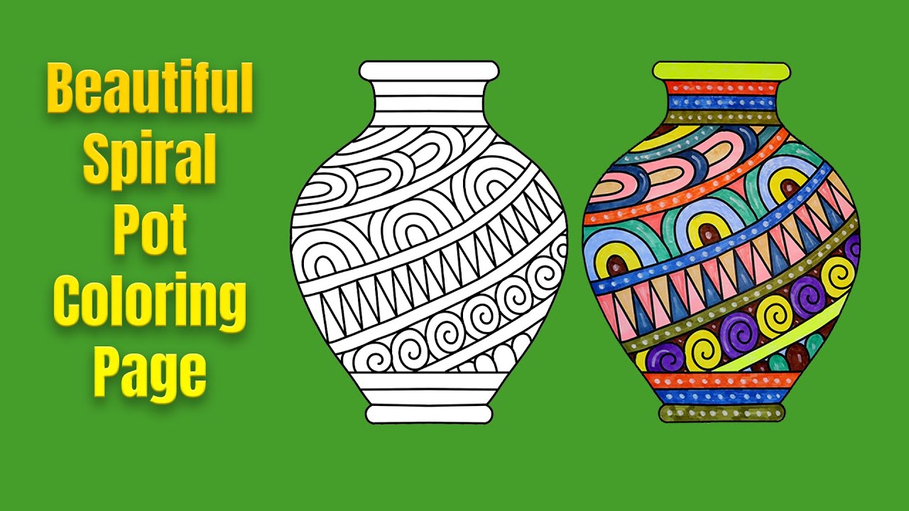 How To Color A Spiral Pot | Pottery Coloring Page Colored By Osman ASMR Coloring |Spiral Pot Pottery