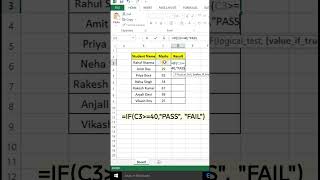 Excelত Auto Pass/Fail Formula 📊 | IF Formula Trick in Assamese #excel #exceltips #computereducation