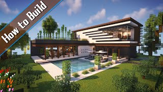 おしゃクラ！Part125 豪華なモダンハウスの作り方 (Minecraft) / OSHACRA How To Build Luxury Modern House