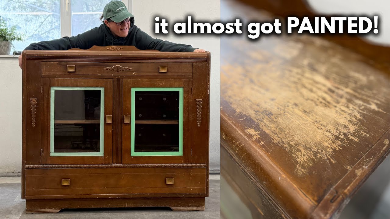 Этот шкаф в стиле ар-деко чуть было не покрасили… но я его отреставрировал!