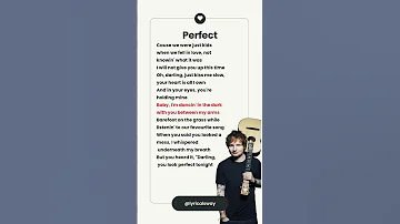 Perfect Lyrics Ed Sheeran Song Lyrics Shorts Ytshorts 