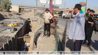 محافظ نينوى يطلع على سير العمل بمشروع الخطوط المطرية الناقلة بأيمن الموصل