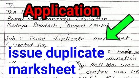 Application for duplicate marksheet/ issue duplicate marksheet/ important application