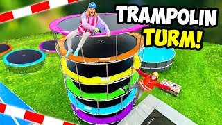 Wir bauen einen RIESEN TRAMPOLIN TURM! (XXL Sprung HOCHHAUS!)