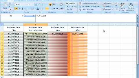 Como utilizar la Herramienta de Relleno de Series Cronologicas EXCEL 2007