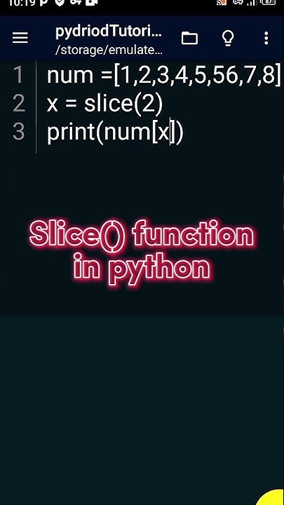 Slice() function in python -Returns a slice objects#shorts # ...
