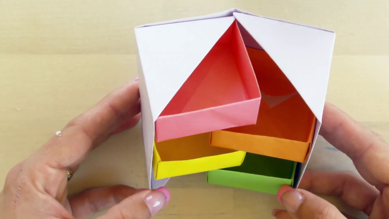 Origami Cake Box Caja Tarta De Origami Youtube