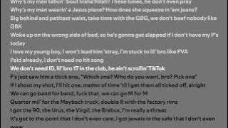 Central Cee Ft. Lil Baby - BAND4BAND (Lyrics)