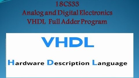 VTU ADE 18CS33 VHDL FULL ADDER USING VHDL
