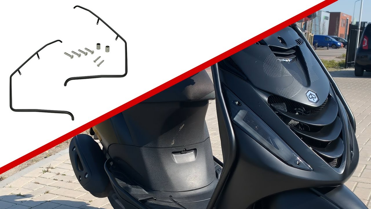 Voorvalbeugels monteren | Piaggio Zip - YouTube