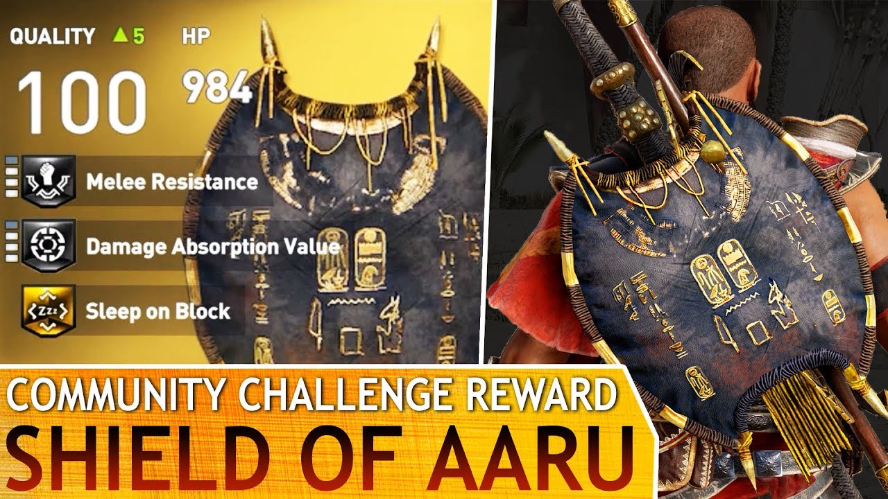 Assassin's Creed: Origins - The Shield of Aaru (Legendary) Community  Challenge Reward - YouTube