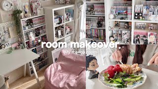 room makeover|Decorating My Small Otaku Room 🎀 Bookshelf