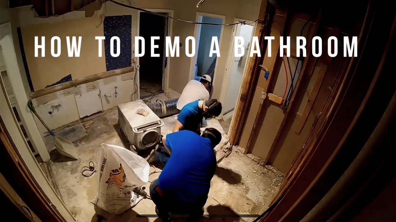 How to Demo a Bathroom Safely and With Minimal Dust - YouTube