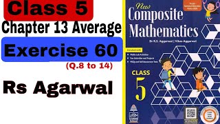 Class 5 Chapter 13 Average Exercise 60 Part 2 | Rs Agarwal | CBSE RBSE Board #maths #average Wealth
