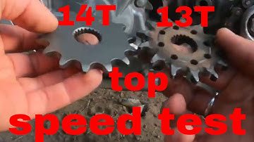 motocross sprockets top speed test 13t vs 14t