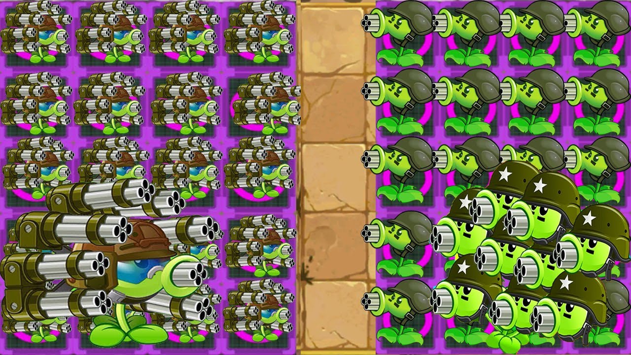 Plants vs Zombies : Gatling Pea PvZ 2 vs Gatling Pea PvZ - YouTube