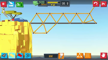 suspension bridge | Build a Bridge level 11 | Hot air baloon bridge challenge