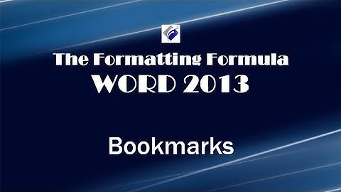 Word 2013   Bookmarks