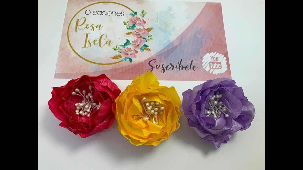peonia  de liston VIDEO No.803 Creaciones Rosa Isela