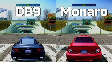 NFS Most Wanted: Aston Martin DB9 vs Vauxhall Monaro VXR - Drag Race