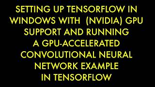 Installing Tensorflow with GPU support in Windows