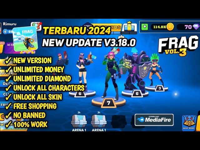 UPDATE!! Frag Pro Shooter Mod Menu Apk V3.18.0 Terbaru 2024 - Unlimited  Money Unlock All Characters