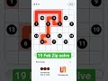 Linkedin 19 Feb Zip solve #games #game #puzzle #gaming #puzzlegame #gameplay #linkedin #braintest