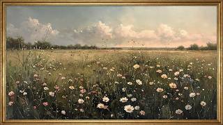 Vintage Wildflower Meadow Painting | Countryside Landscape Frame TV Art | Ambient TV Background 4K screenshot 5