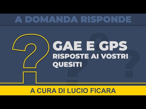 GaE e GPS risposte ai vostri quesiti