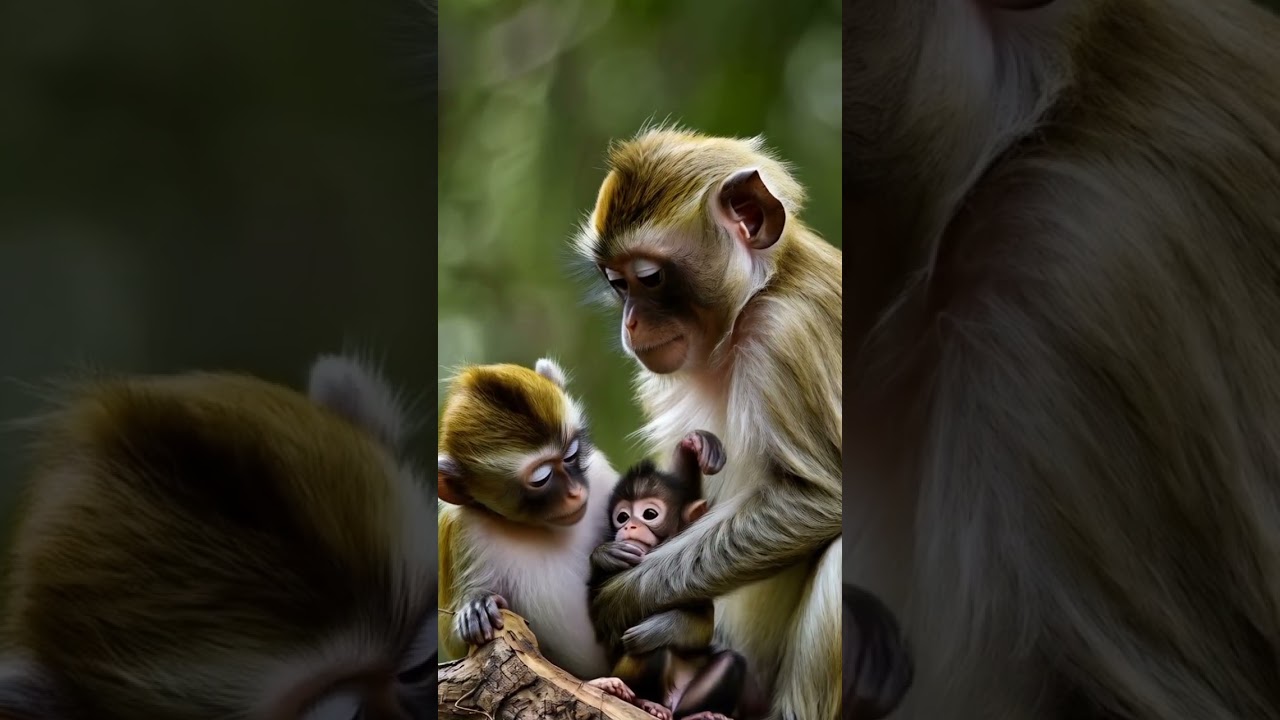 Monkeys family lovely 