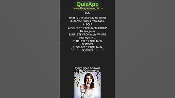 SQL What is the best way to delete duplicate entries from table in SQL