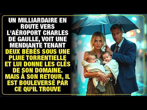 UN MILLIARDAIRE DONNE SES CLÉS À UNE MENDIANTE AVEC DEUX BÉBÉS, IL EST BOULEVERSÉ À SON RETOUR