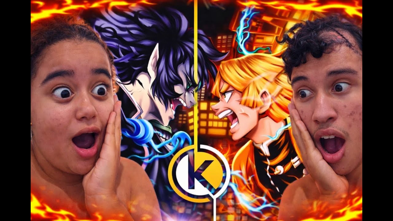 REACT 02 Zenitsu Vs Kaigaku (Kimetsu No Yaiba) - Luz & Escuridão | Okabe feat. ‪@AniRap‬