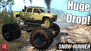 SnowRunner: I CRASHED Monstermax 2 Over A WATERFALL!? (Mods Gameplay)