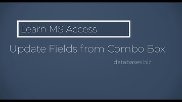 MS Access - Combo Box Update Other Fields