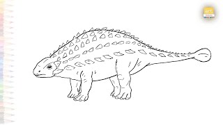 Ankylosaurus drawing easy | Animal sketches | How to draw an  Ankylosaurus easy steps | #artjanag