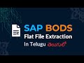 SAP BODS Flat File Extraction Explanation in Telugu 2025 || Explained by Krishna ||
