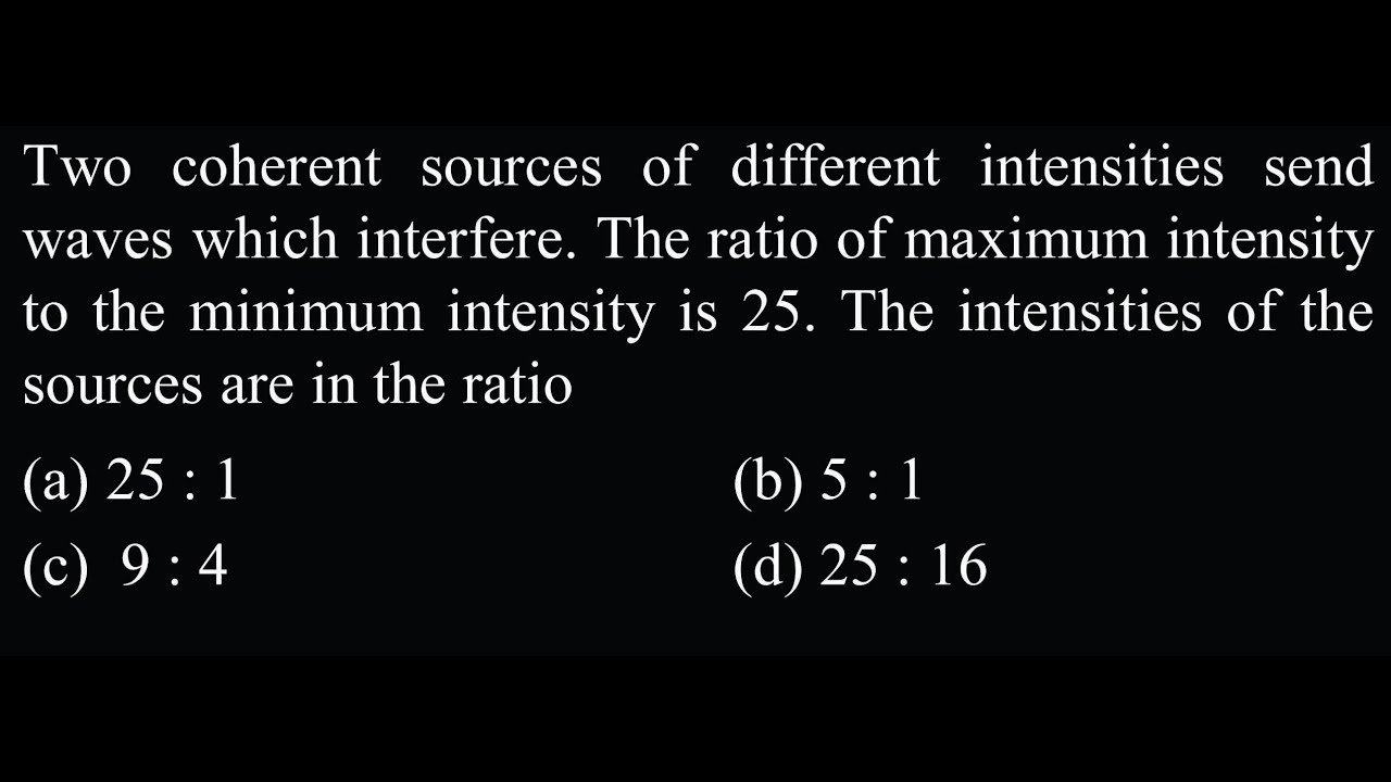 SW DPP 02 Q30 2 Two coherent sources of different intensities send ...